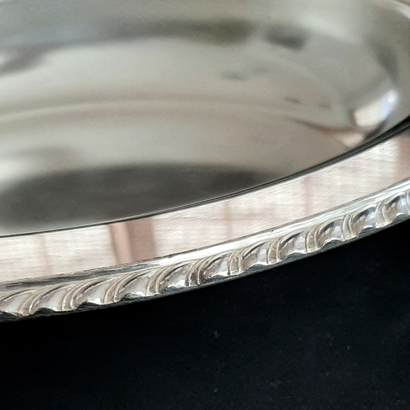 Vintage Silver on Copper Plated Oval Serving Bowl - Picture 3 of 6